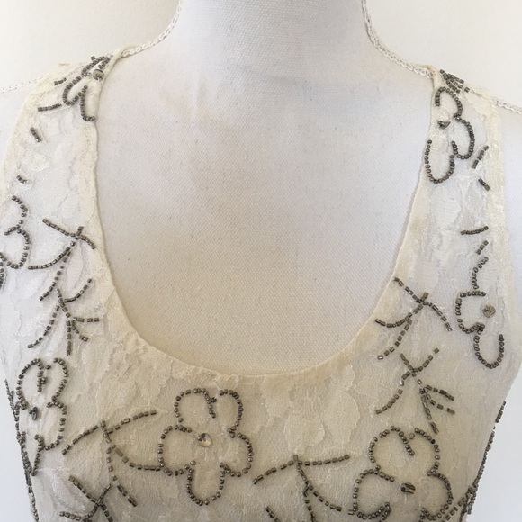 Forever 21 Beaded White Cropped Top - Picture 2 of 6